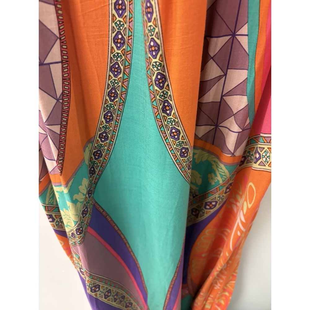 Flying Tomato Anthropologie Maxi Dress Multicolor Fluted Sleeves Boho Vacation - Picture 15 of 16